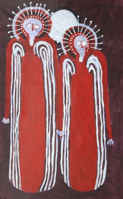 Wandjinas with Moon by Jack Dale Mengenen