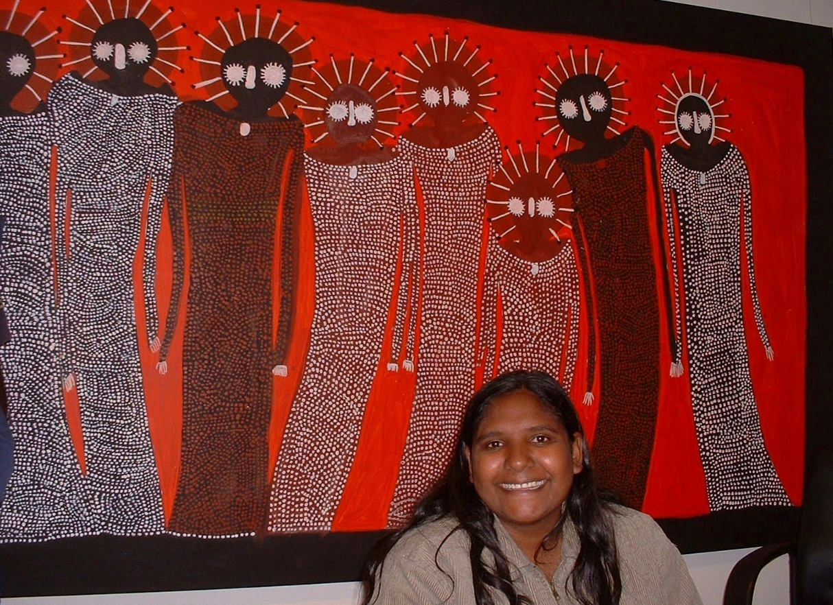 Edna Dale with Jack Dale painting