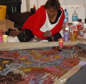 Gabriella Possum at work in her studio