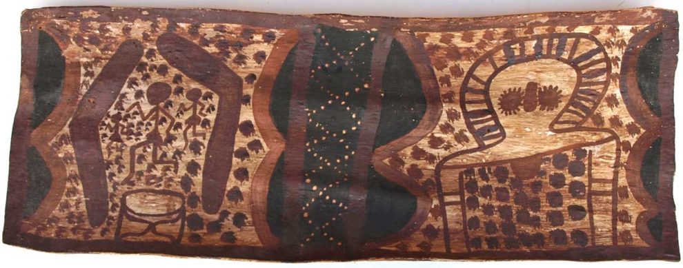 Wandjina Bark Painting by Lily Karadada