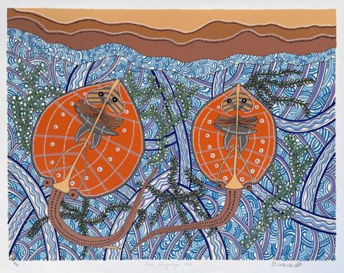 Two Stingrays by Doris Gingingara