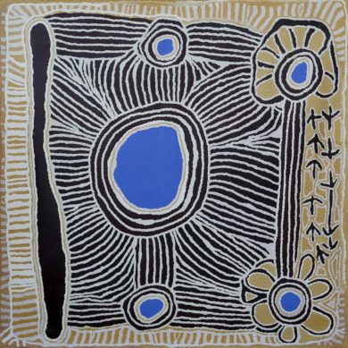 Emu Men at Walukurritje by Linda Syddick Napaltjarri