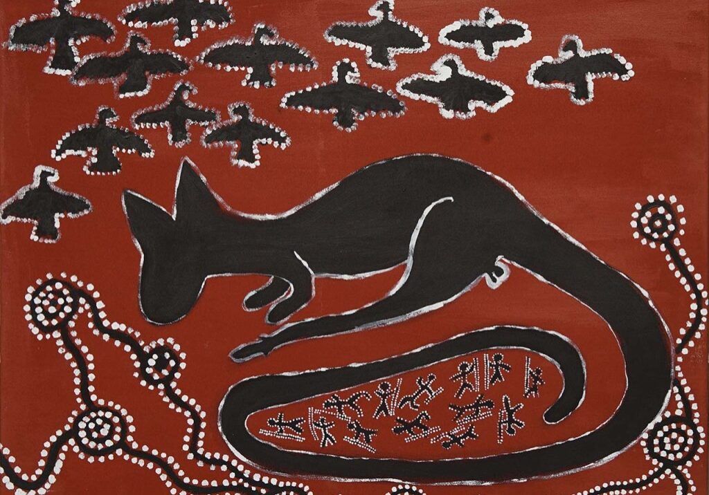 Kangaroo and Parrots