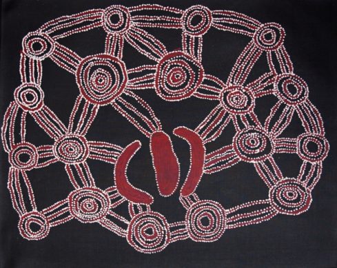 Blue Tongue Lizard Dreaming by Wentja Napaltjarri